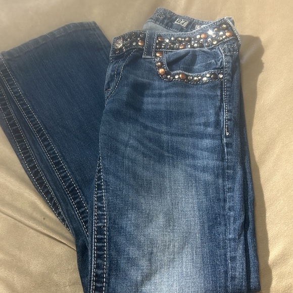 Miss Me Women's Embellished Blue Boot Cut Jeans - Picture 2 of 6